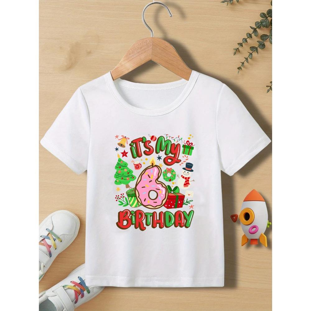 It'S My 2nd Birthday Christmas Snowman, Christmas Print Birthday Numbers 1-9 Years Old Merry Xmas T-Shirt Boys Cute Toddler
