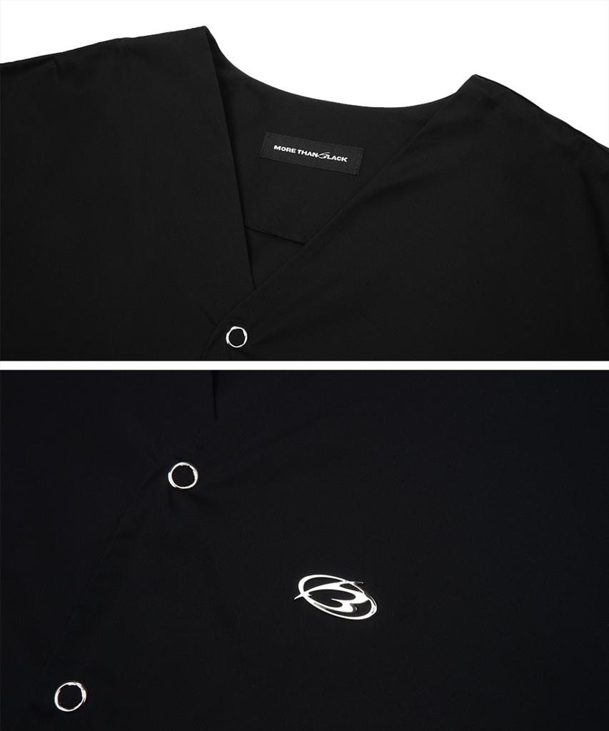 MORE THAN BLACK Logo Cardigan Shirt