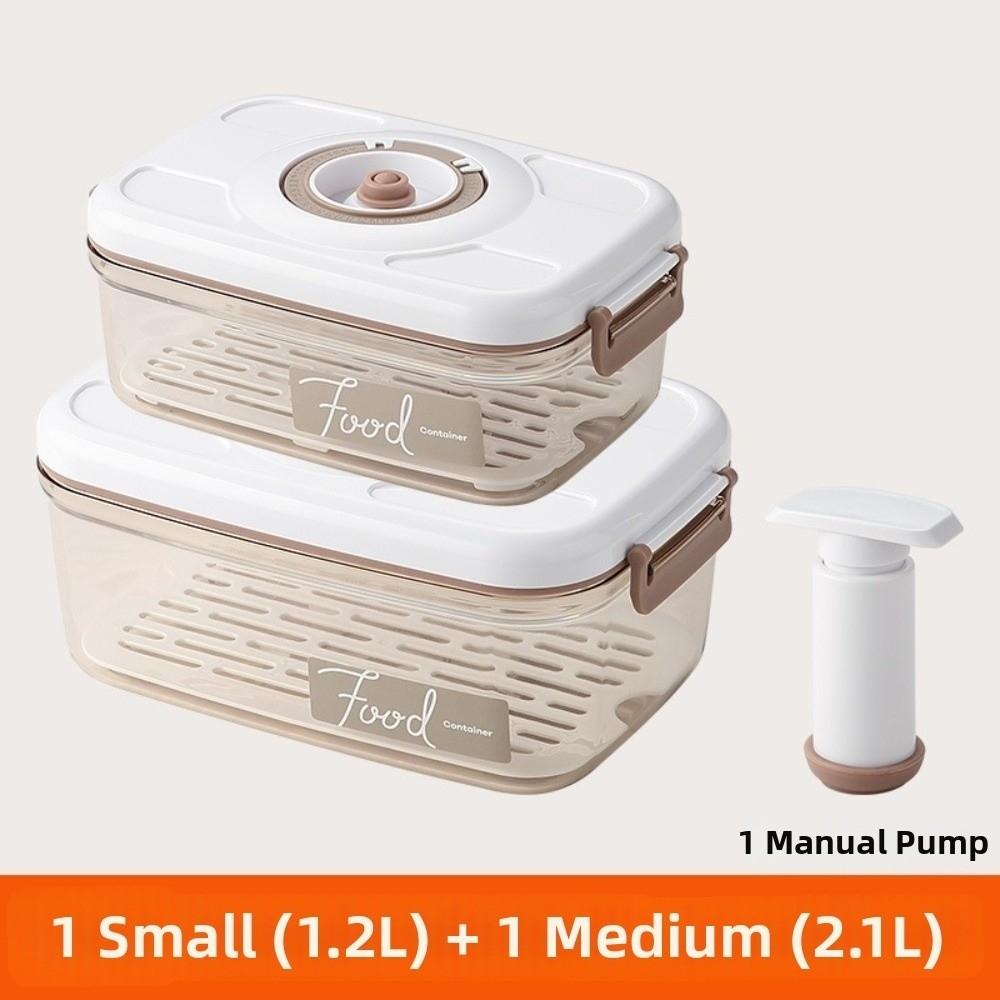 Drainable Vacuum Storage Box Transparent Fresh-Keeping Box Sealed Food Container  Refrigerator
