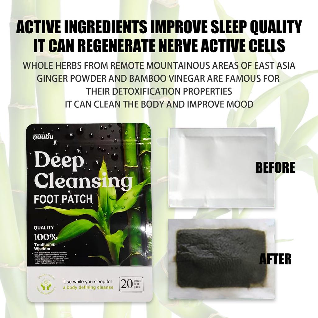Nuubu New Natural Foot Patch Detox Foot Patches Pads Natural Detoxification Treat Body Toxins Cleansing Stress Relief Feet Slimming Cleansing