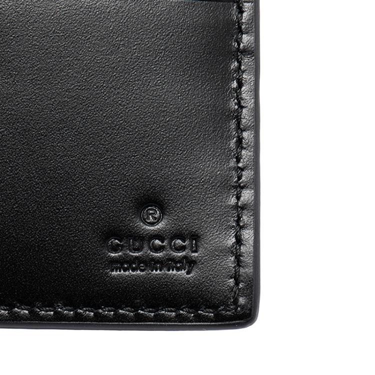 Gucci Vintage Logo Stripe Web Short Fold Leather Wallet Men Wallet Black Red Green 408827-CWCLN-1060