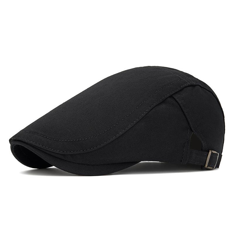 Beret Spring Summer Men Newsboy Cap British Vintage Cap Forward Cap чёрный