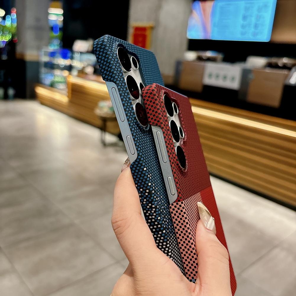 Kevlar Pattern Built-in Wireless Charging Magnetic Case For Samsung S25 Ultra S25 + Galaxy S24 FE S23 + S22 Ultra Protect cover