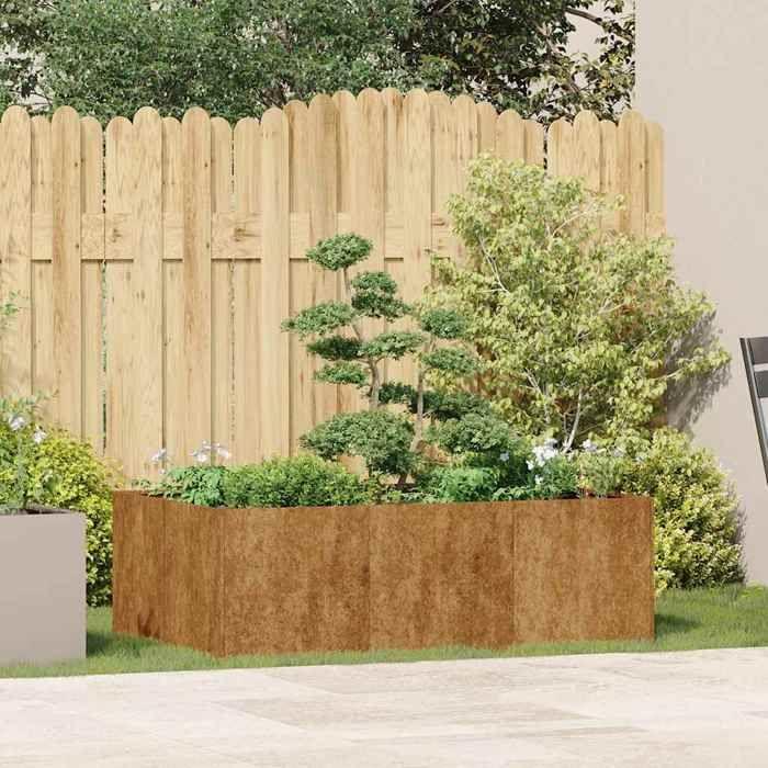 VidaXL Jardinière rouillé 120x80x40 cm acier inoxydable, pot de fleurs, support de plantes, lit surélevé, support de 860751