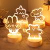 Warm Lamp Night Light Usb Powered Cartoon Cute Five Animals Lights Shaped
