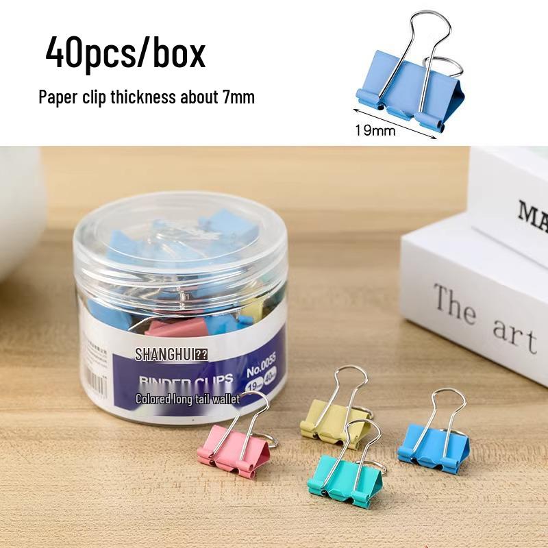 

Swallowtail Clip Mixed Pack - Colorful Long-Tail Clips for Papers & Files, Book Stationery, and Office Use