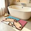 Kawaii L-Little Twin-Stars Carpet Bathroom Anti-slip Mat Door Mat Home Decoration Mat Entrance Door Mat Scratch-resistant Mat