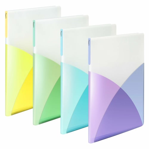 Plus Clear File B5 Vertical 20 Pockets Pasty Pasty Fruit Squash 4 Color Set