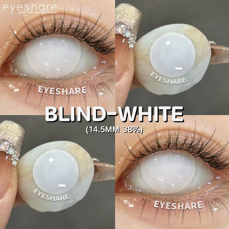 1 Pair Halloween Color Contact Lenses for Eyes Anime Cosplay Color Lenses Black Lenses White Contacts Beauty Eye Makeup