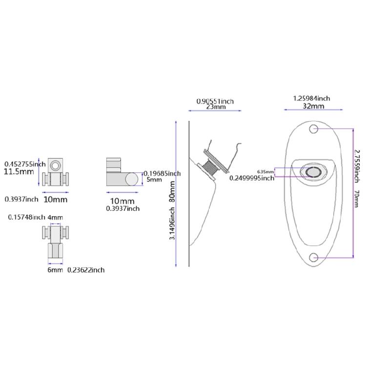 Ausgangseingangsbuchsen Steckerbuchse für Gitarre Mono E-Gitarre Ersatzteile