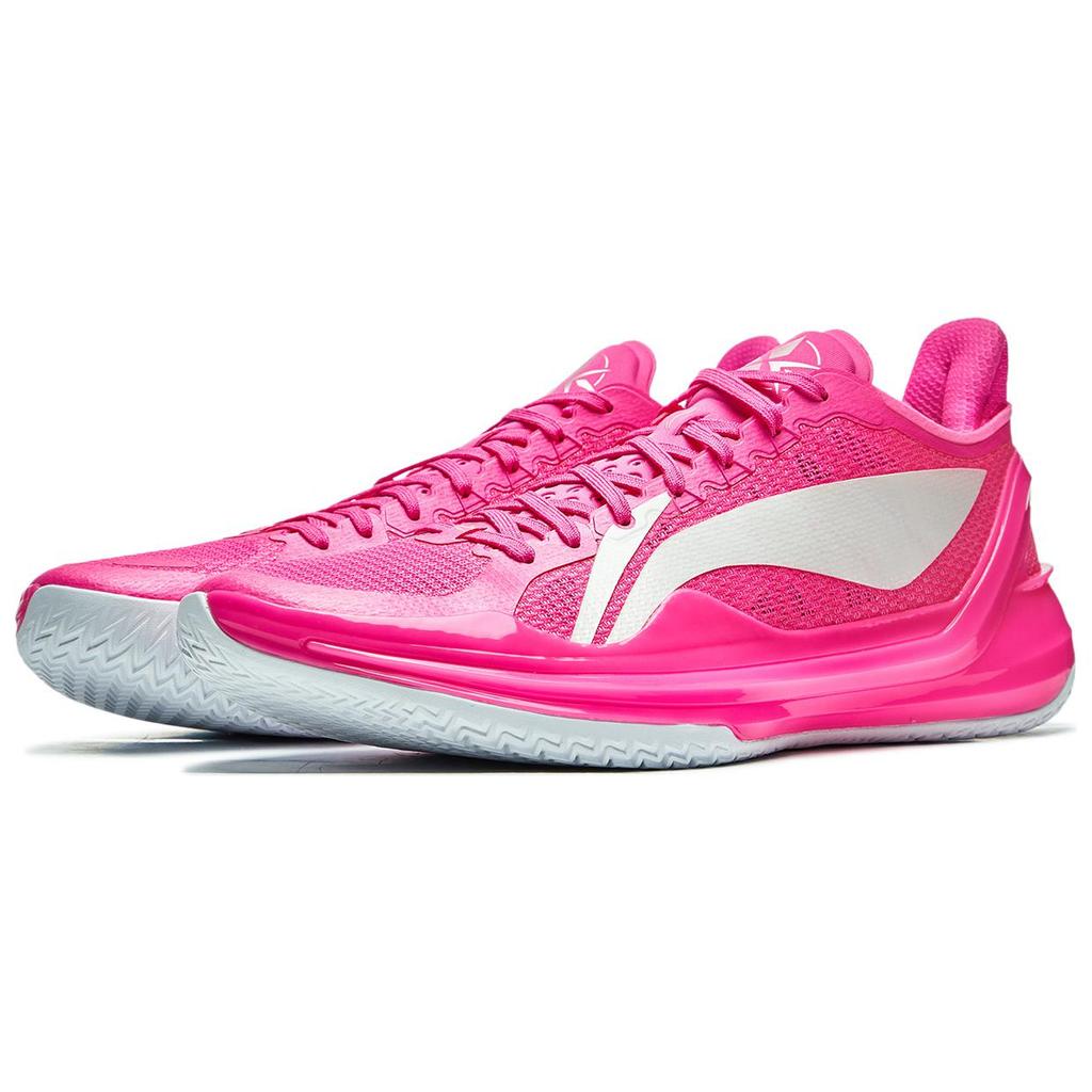 New LiNing Blade 4V2 Cushioning Slip Resistant Support Lightweight Rebound Low Top Basketball Shoes Men's Pink ABAU037-13