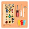 Wooden Busy Board Multiple Buttons Switch Toy Fine Motor Skills Development Young Child