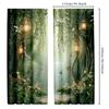 2 Pcs Psychedelic Forest Print Curtains,suitable for Bedroom,living Room Kitchen Decoration,home Decoration,window Decoration