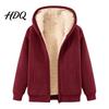 Lamb Velvet Lined Hoodie Unisex Full Zipper Sweatshirt Coat Fleece Autumn Winter Casual Long Sleeve Pullover Hoodie Hood Outerwear for Daily