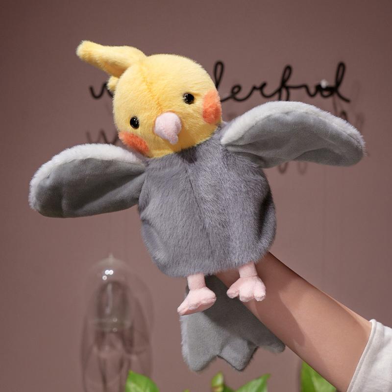 Bird Soft Stuffed Toy Doll Parrot Cosplay Plush Doll Educational Toys Kawaii Cockatiel/Budgerigar/Monk Parakeet Hand Puppet