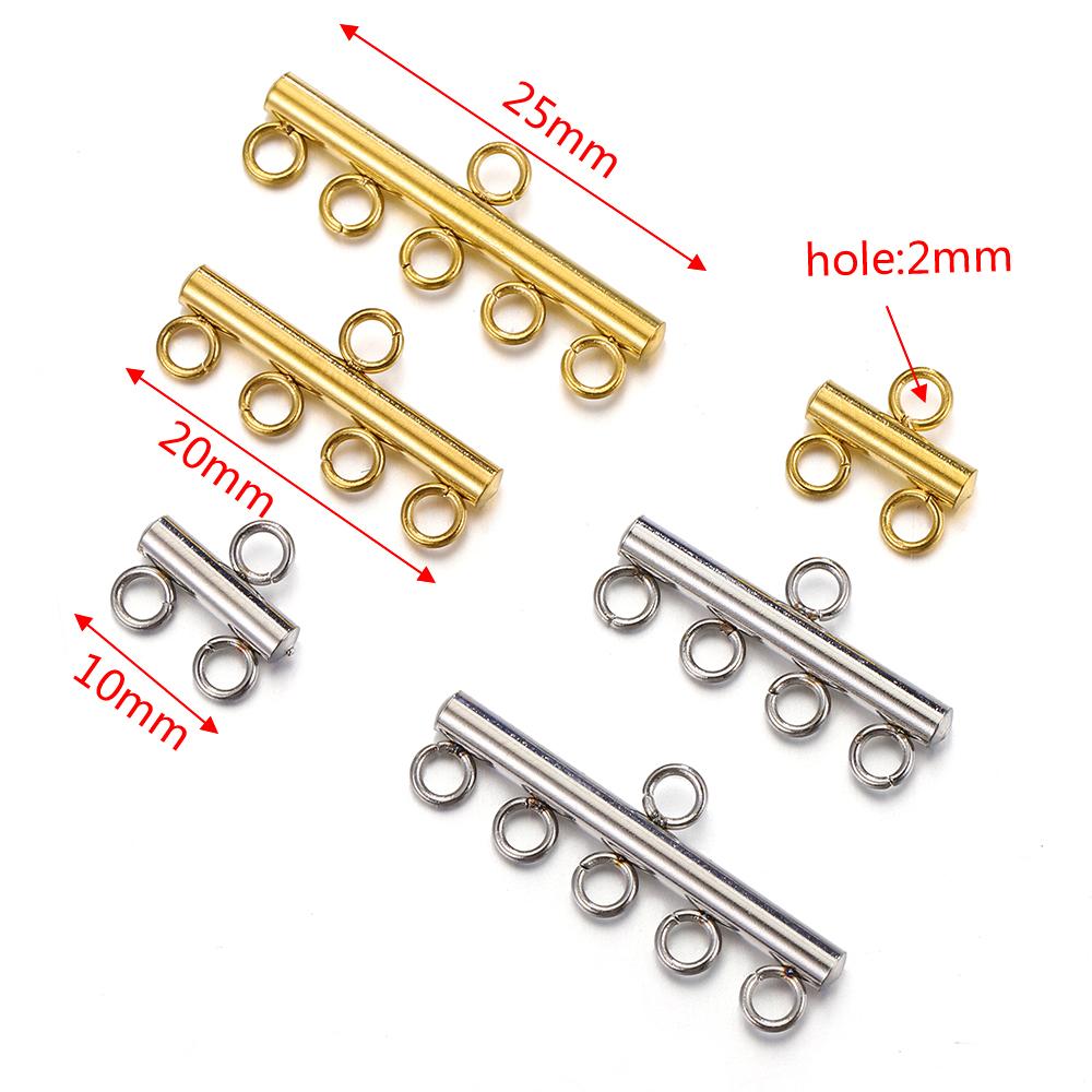 20pcs Stainless Steel Necklace Bracelet Layer Clasps Pendant Bail Connector Drop DIY Connectors For Jewelry Making Supplies