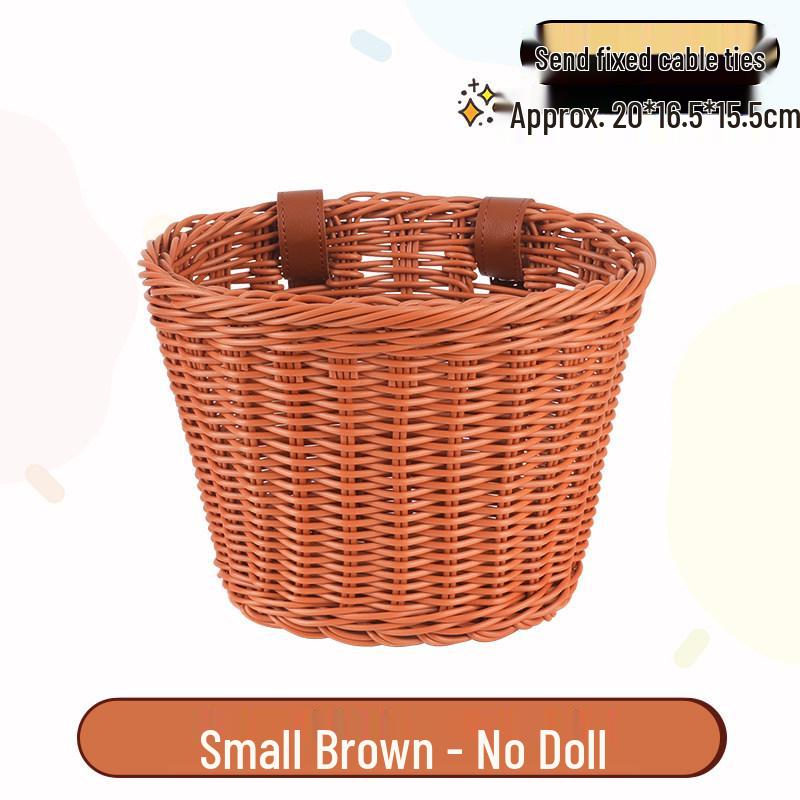 Retro Woven Front Basket for Children's Bicycles, Scooters, or Doll Strollers