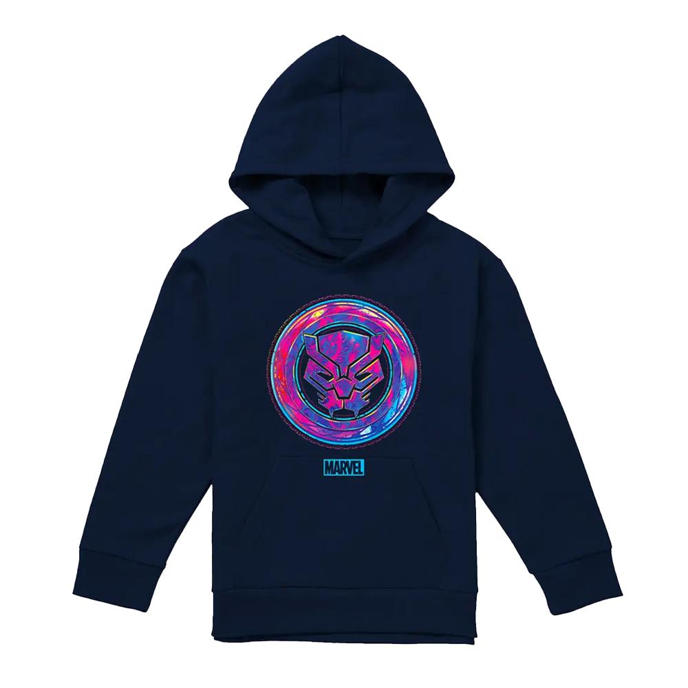 Black Panther Childrens/Kids Cyber Pull Over Hoodie