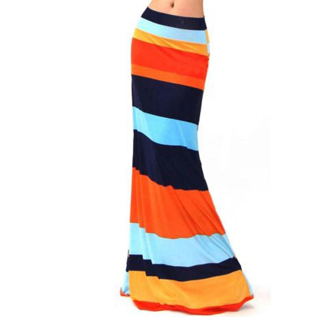 Damen Bedruckter Schmaler Halbrock mit hoher Taille, dehnbarem Wickelsaum und mittellanger Hüftlänge