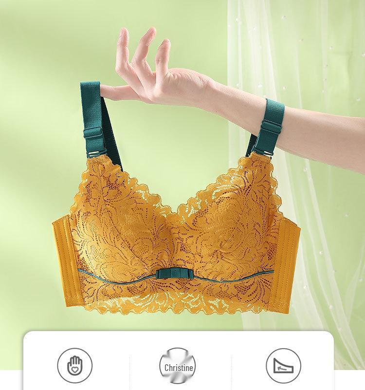 Thailand Vollumschließender kabelloser BH in Übergröße mit Latex-Spitze - Schlankmachender Look, Sammelt Achselfett, Verstellbare Passform