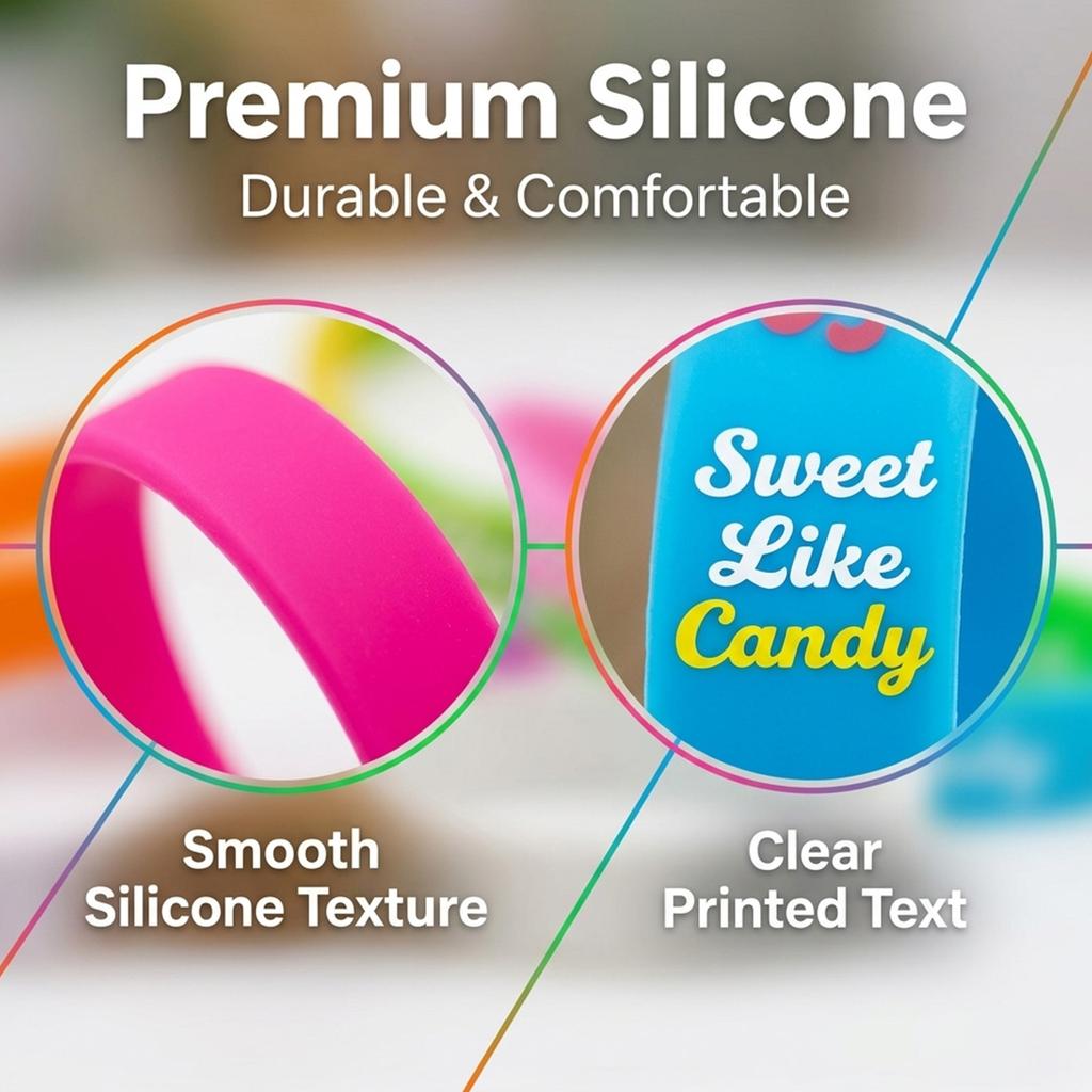 Braccialetto Braccialetto in Silicone Personalizzabile per Adulti con Circonferenza 210mm Adatto per Adolescenti Uomini e Donne Uso Ufficio e Casa