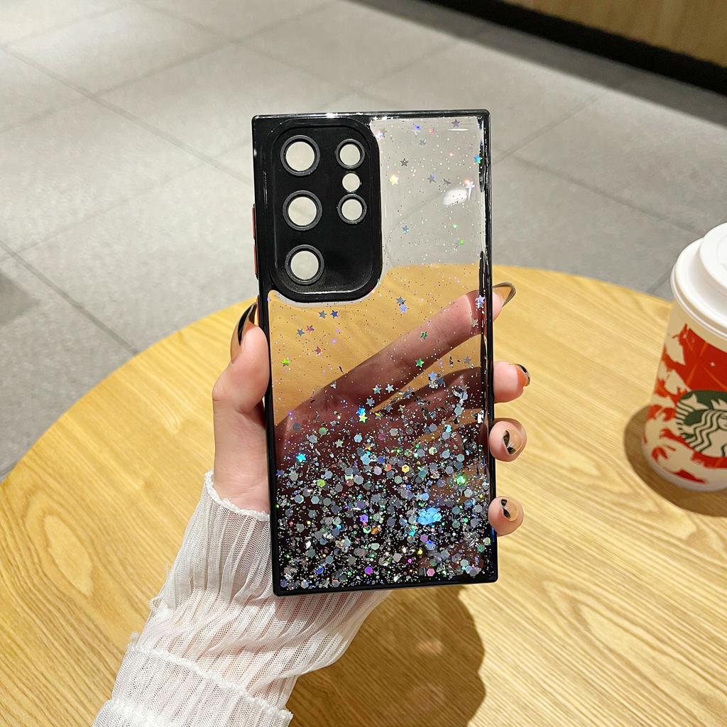 Luxury Glue Glitter Gradient Phone Cases For Samsung Galaxy S23Ultra S23 S22 Plus Clear Epoxy Soft Covers