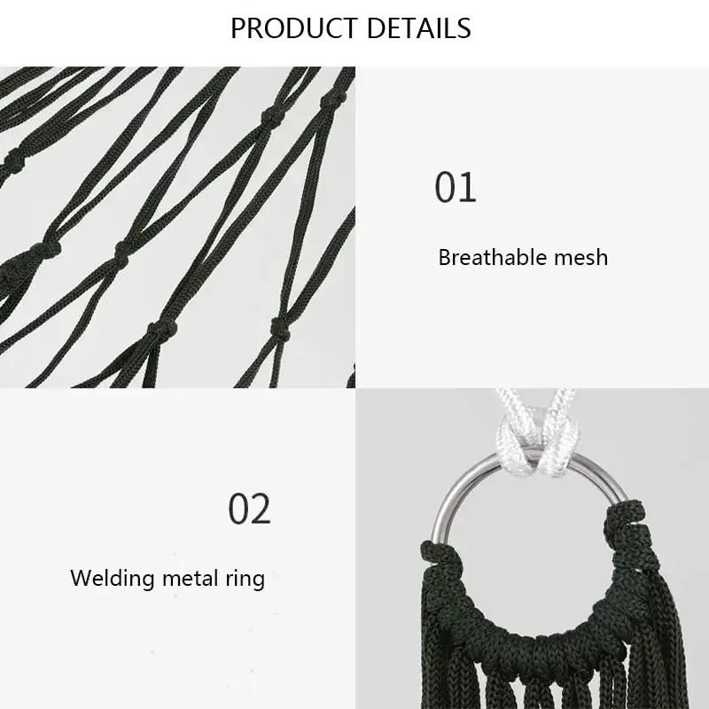 Portable Garden Outdoor Thickened Nylon Rope Hammock Indoor Mesh Hammock Portable Simple Hammock Swing Chair