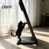 Lightweight Shelf Dividers Cute Black Cat Bookends, 3D Printed Silhouette Book Holder, Modern Organizer Creative Support for Desk Office Home