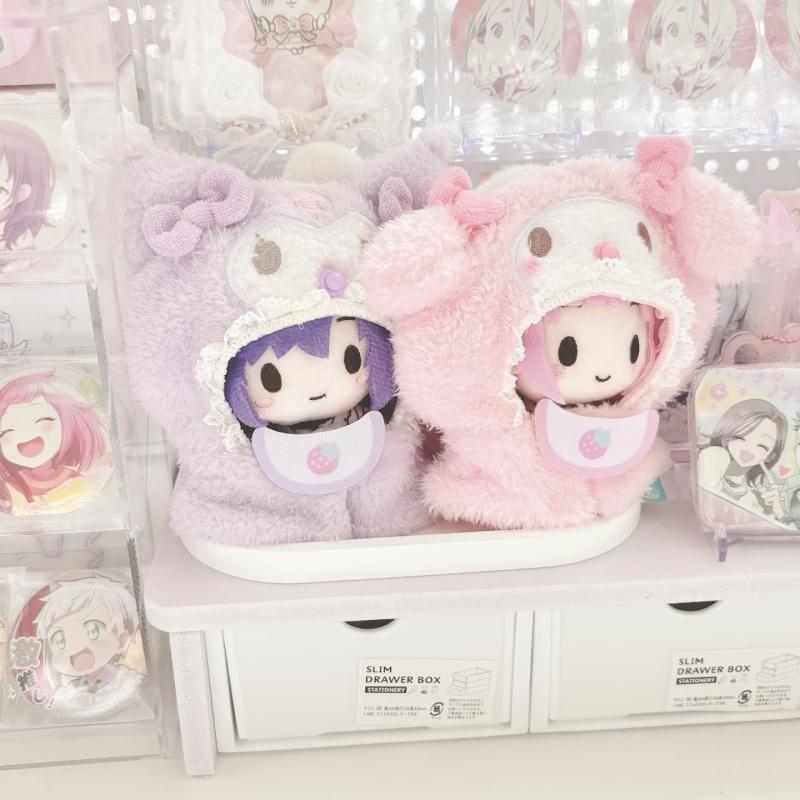 Pacifier Cotton Doll Clothes MY Melody sweet piano Dreamy pink outfit cloak style doll pendant for Labubu V1V2V3 Outfit