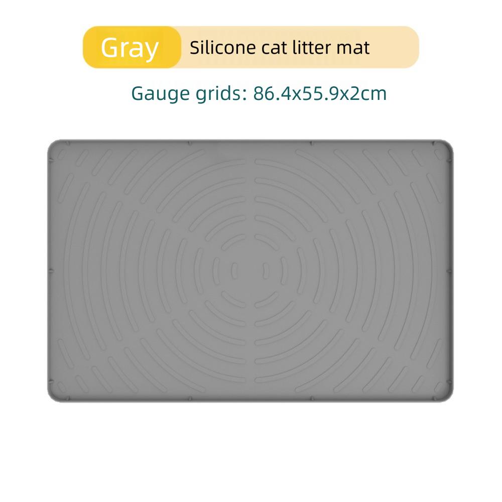 

1 шт. коврик для кошачьего туалета с приподнятым краем, силиконовый коврик для кормления питомца, новый коврик для еды питомца, клетка для кошки серый
