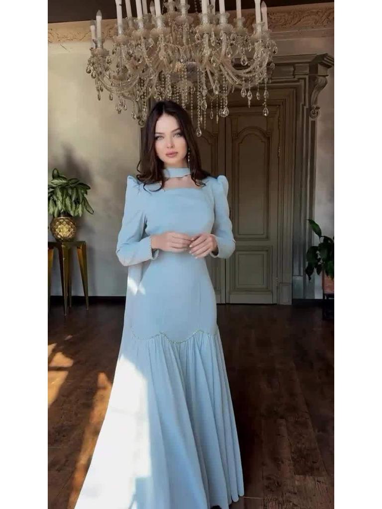 2025 Elegant Retro European Court Style Long Sleeve Dress