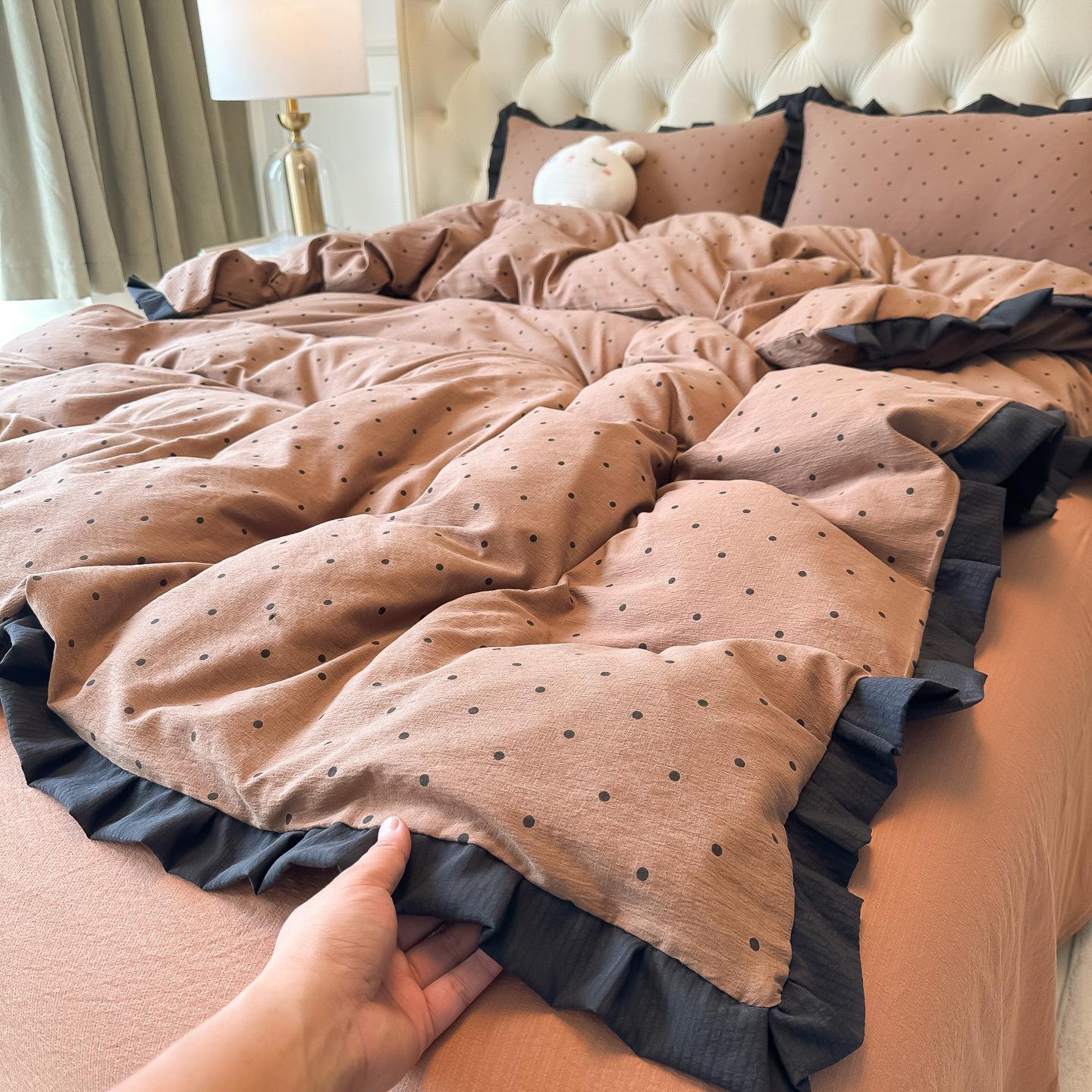 2026 Black Lace Washed Cotton Duvet