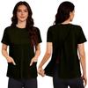 Camicia da donna post-operatoria a maniche corte colorata con chiusura posteriore e tasca