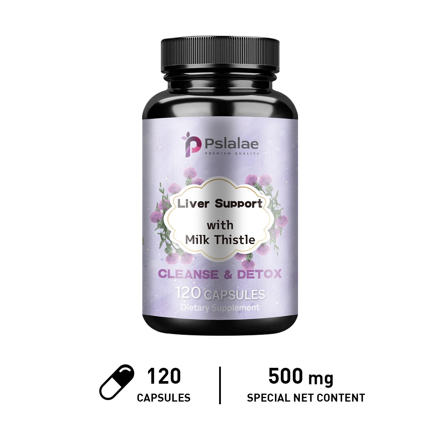 Pslalae Milk Thistle Dietary Supplement, Contains Milk Thistle Extract, Daily Care Support, Nutritional Supplement 120*1