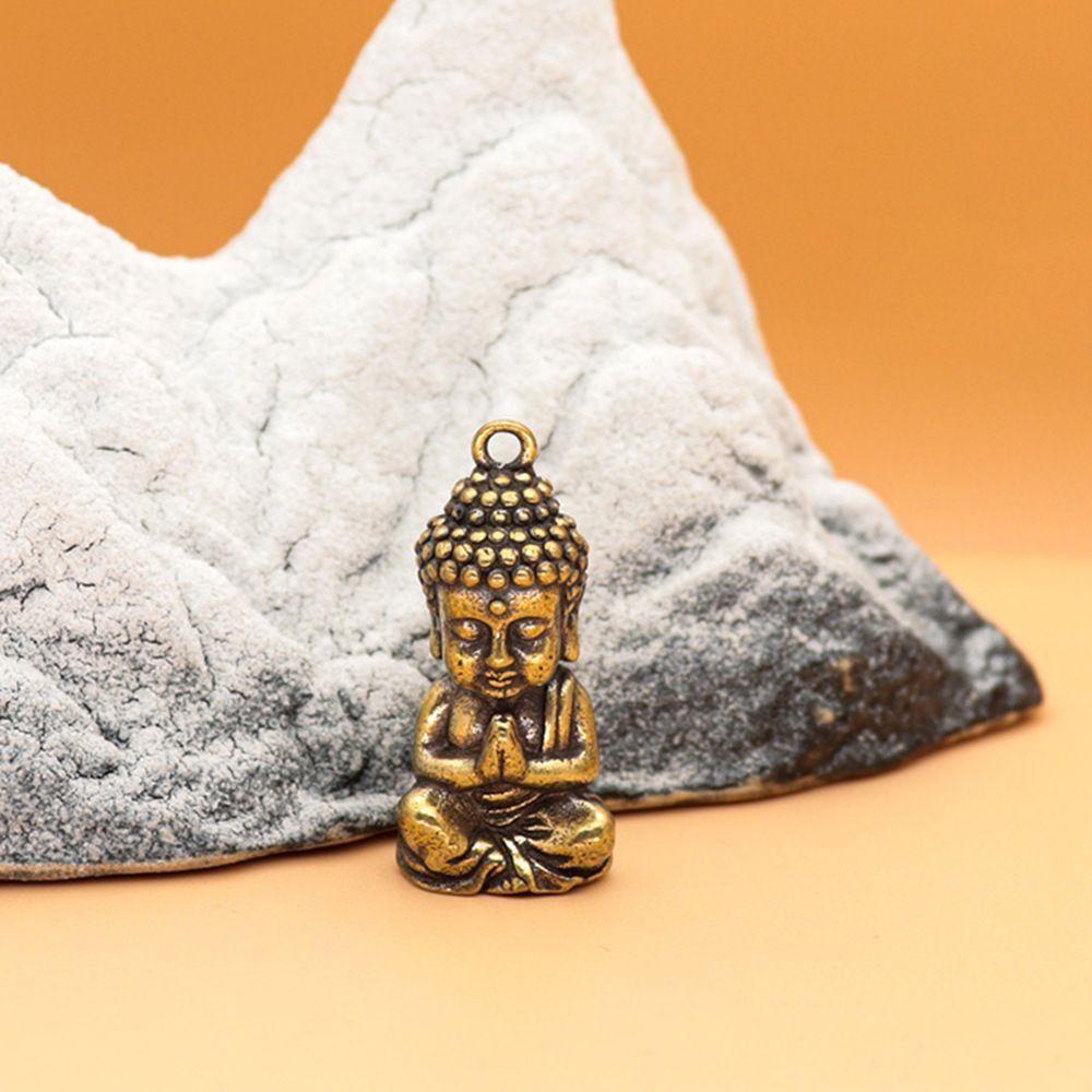 Mini Sakyamuni Buddha Pendant Miniature Mini Buddha Figurine Retro Brass Buddha Ornaments  Bonsai