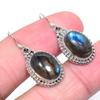 Natural Labradorite Gemstone 925 Solid Sterling Silver Gift Earring 1.30" b5G99