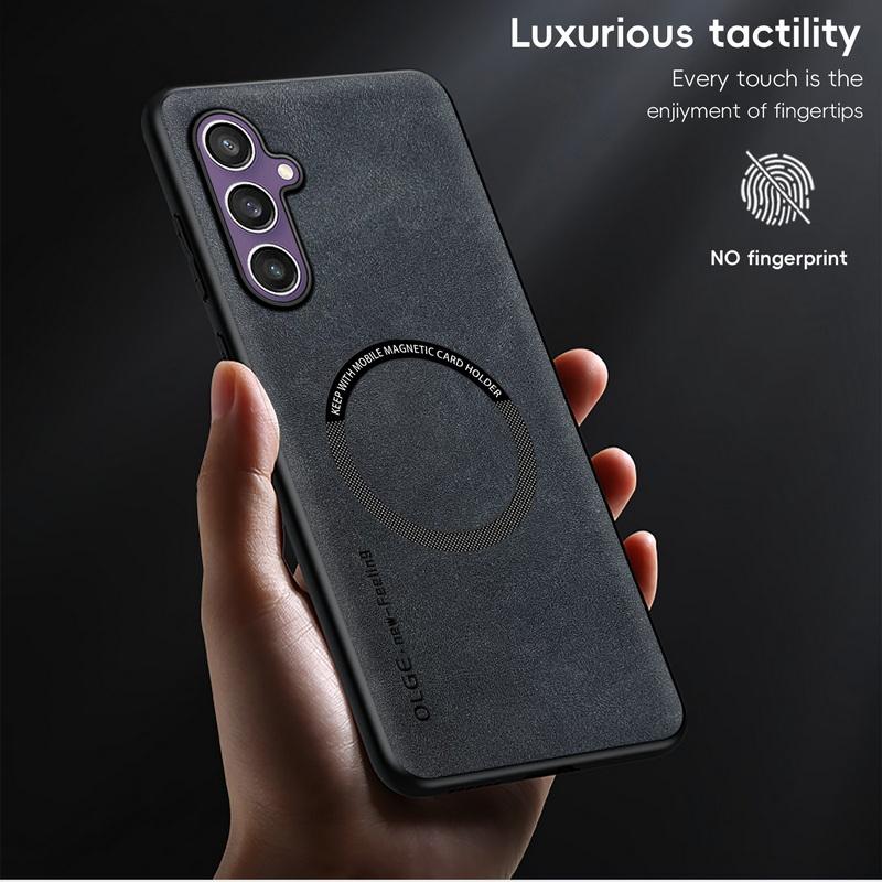 Magnetic For Magsafe Leather Case For Samsung Galaxy S25 S24 S23 S22 Ultra S23 S24 FE Luxury Wireless Charge Phone Back Cover