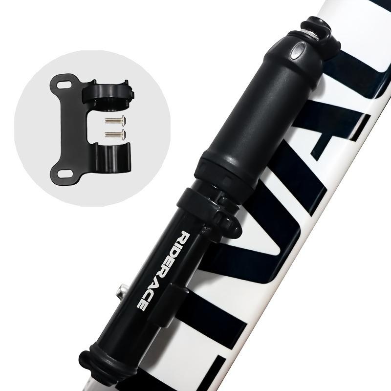 1SET Aluminum Mini Bike Hand Air Pump with Hidden Hose Portable Bicycle Tire Inflator with Mount Bracket Multi Nozzle