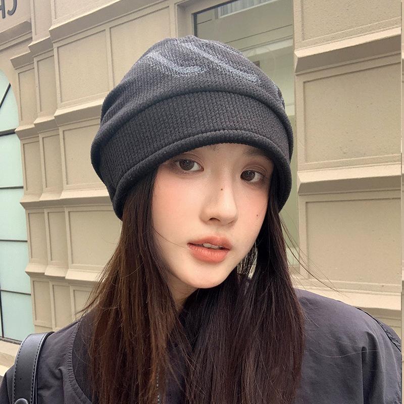 Autumn Hat Women's Baotou Hat Warm Ear Protector Wool Knitted Hat Stacking Hat