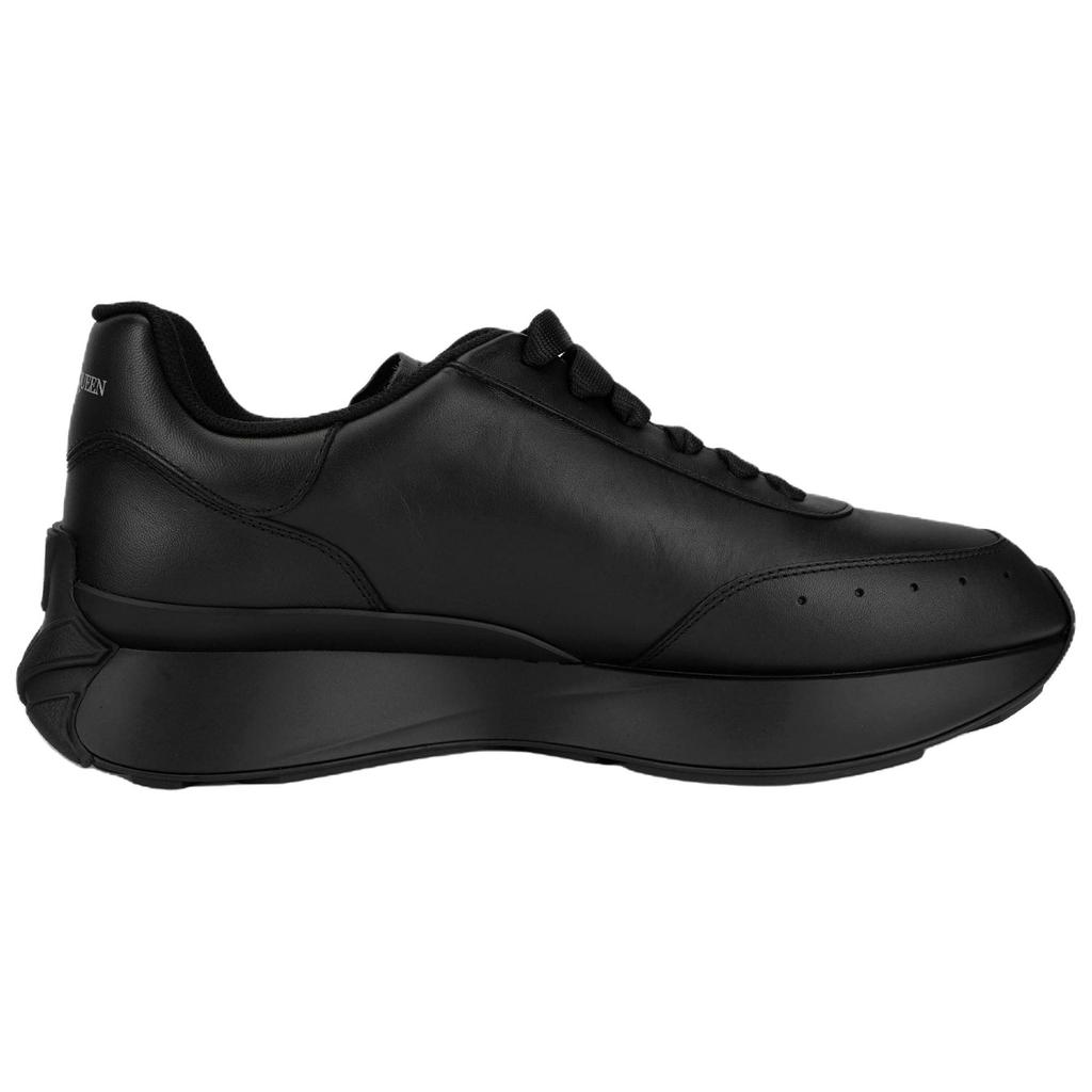Alexander Mcqueen Sprint Runner Leather Low Top Sports Casual Shoes Men's Black 688548WIC941000