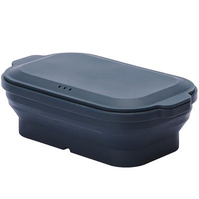 Tone Silicone Steamer with Lid That Turns Into a Microwave Cooking Recipe Dishwasher Safe SG-05 Plate, Steamer, Included, Foldable, (deep Blue)