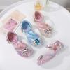 Summer New Fashion Casual Versatile New Crystal Shoes, Leather Shoes, Children's Closed-toe High Heels