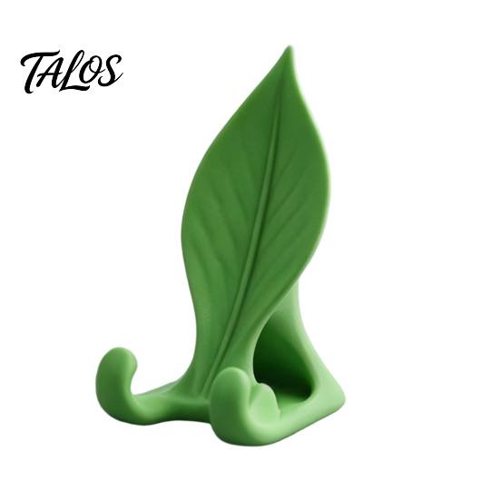 Universal Mobile Phone Holder Leaf Shaped Stand, 3D Printed with Double Portable Support Hook Support, Creative Hands Free Video Cradle, Artistic