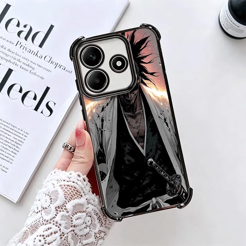 Bleach Zaraki Kenpachi Plating Phone Case For Xiaomi Redmi Note 14 15 Pro Plus 13 12 11 11S 11T 10 9S 9 5G Anti-Fall Airabag Cov