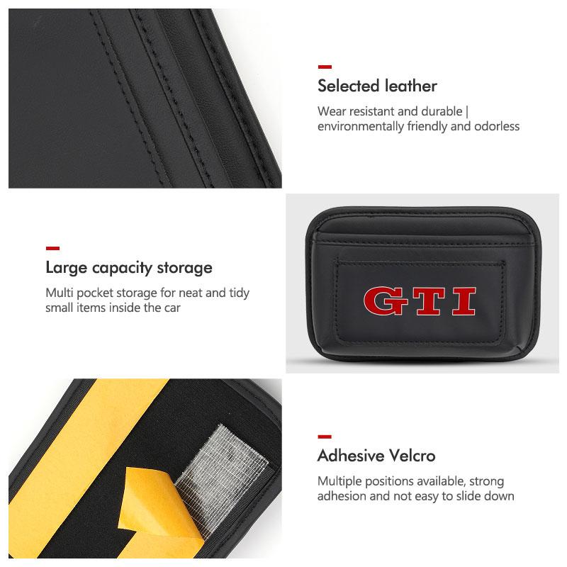 UNYDV1 For Volkswagen VW Leather Car Storage Pocket Phone Holder Seat Side Sundries Bag Beetle CC B5 B6 B7 EOS GTI MK2 MK4 MK5 MK6