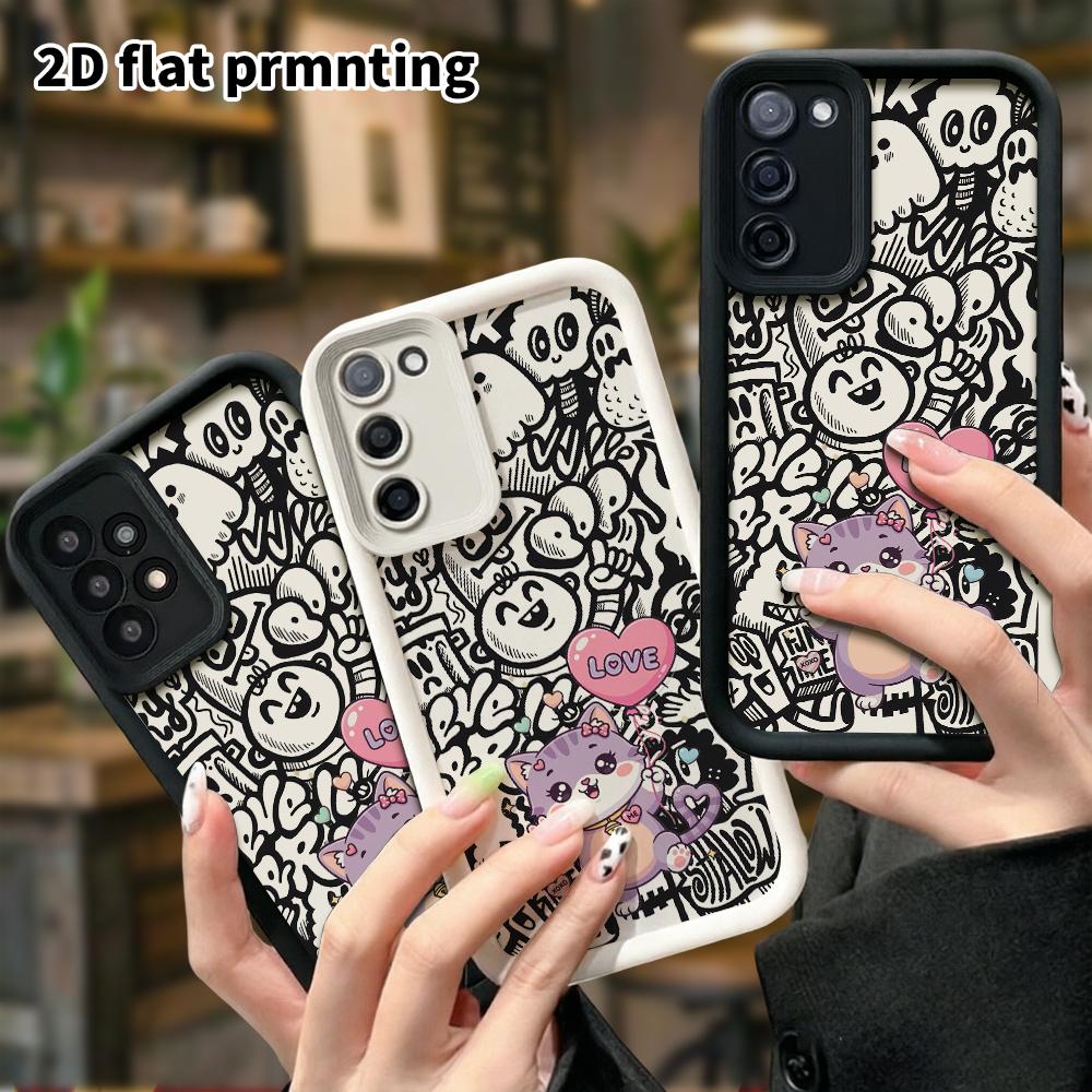 Phone Case: 2D Flat Samsung Galaxy A34 A35 M05 M06 S20 S22 S21 FE Plus 5G Protective Case, Heart Balloons, Christmas and Halloween Gifts