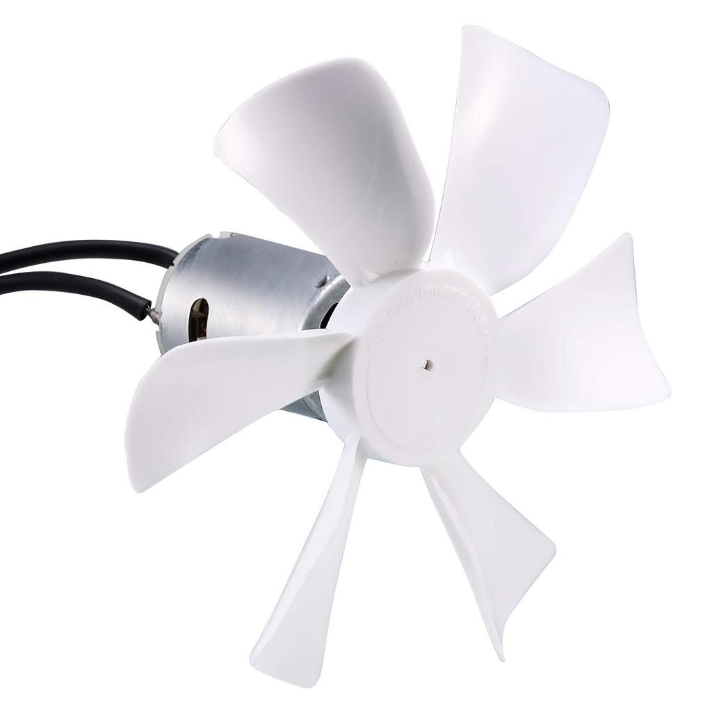 6" Replacement White RV Vent Fan Blade With 12V D-Shaft Motor, Compatible With Heng'S, Elixir, Ventline, Jensen