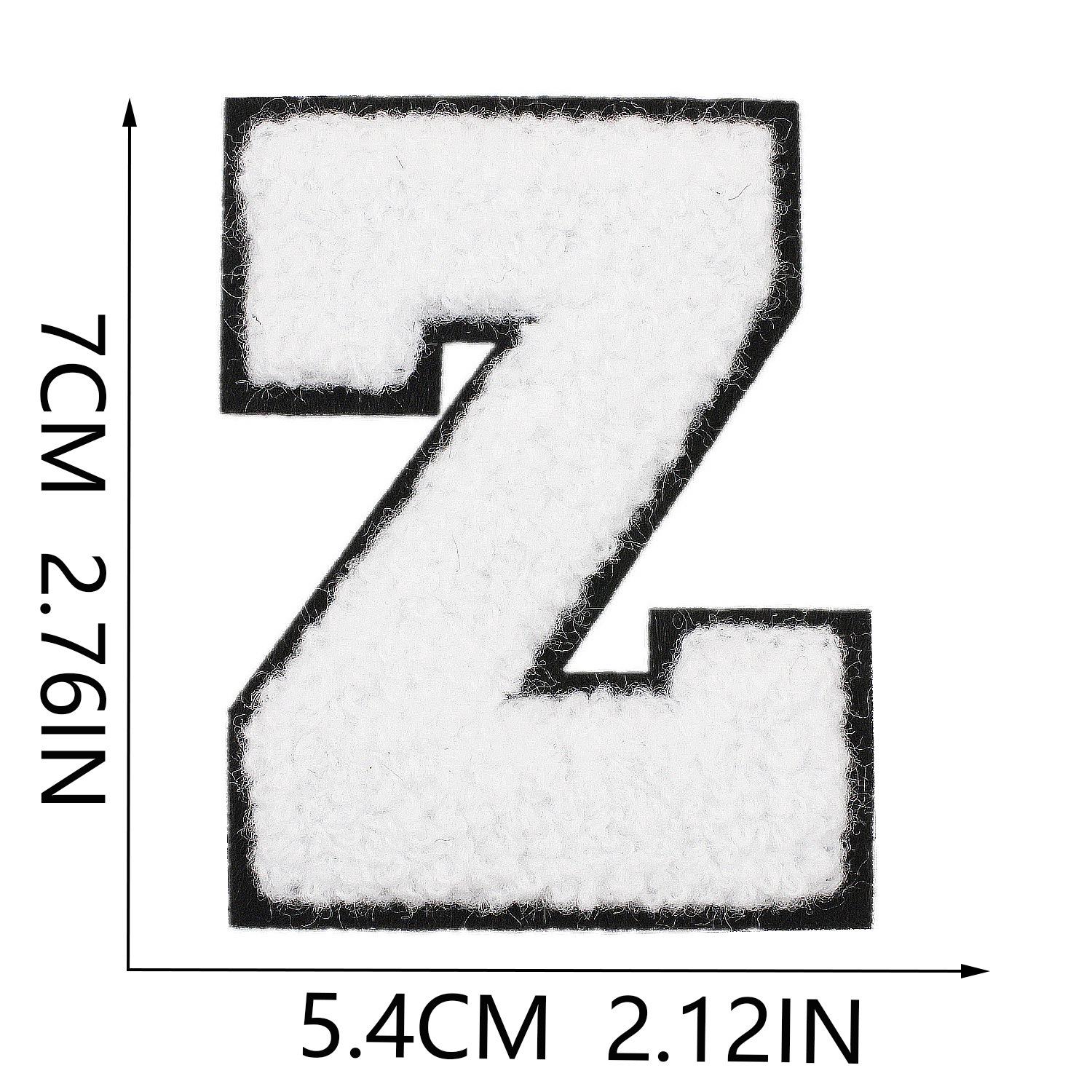 

Воющий 7см Белый Шениль Термонаклейка Вышивка Английская Буква