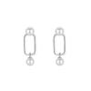 New Punk Zircon Imitation Pearl Drop Earring Korean Pin Shaped Dangle Earrings For Women Classic Charm Jewelry Gifts