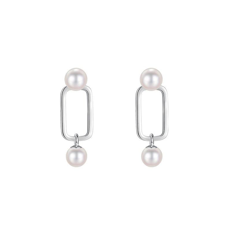 New Punk Zircon Imitation Pearl Drop Earring Korean Pin Shaped Dangle Earrings For Women Classic Charm Jewelry Gifts